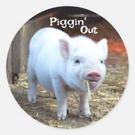 Piggin' Out Farm Life Ronde Sticker