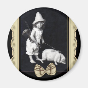 Piggy and I  Photography Fridge Magnet Magneet