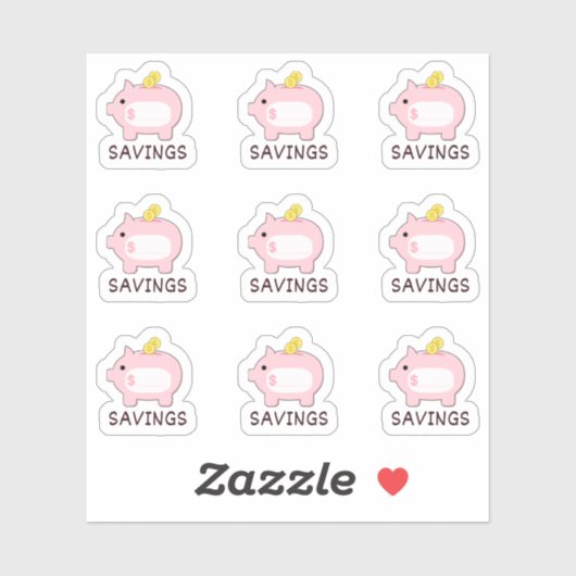 Piggy Bank Geld Besparing Tracker Mini Bujo Planne Sticker (Vel)