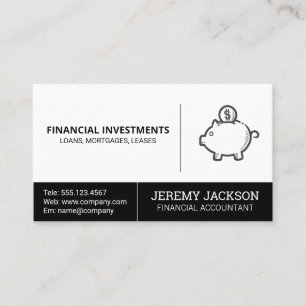 Piggy Bank Investering Visitekaartje