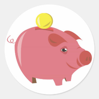 Piggy Bank Ronde Sticker