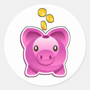 Piggy Bank Ronde Sticker
