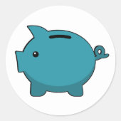 Piggy Bank Ronde Sticker (Voorkant)