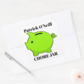 Piggy Bank Vierkante Sticker (Envelop)