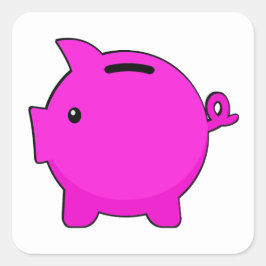 Piggy Bank Vierkante Sticker