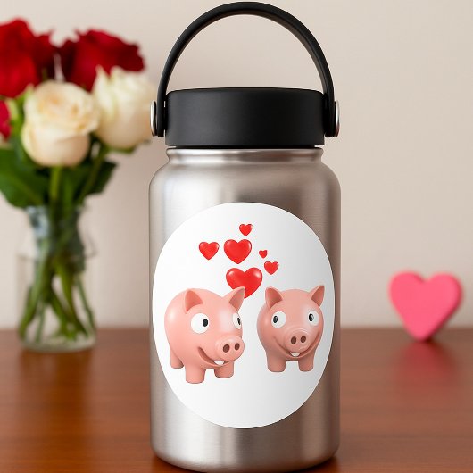 Piggy Banks In Liefde Stickers
