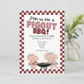 Piggy BBQ Party Kaart (Staand voorkant)