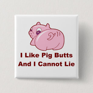 Piggy Butts Pin Vierkante Button 5,1 Cm