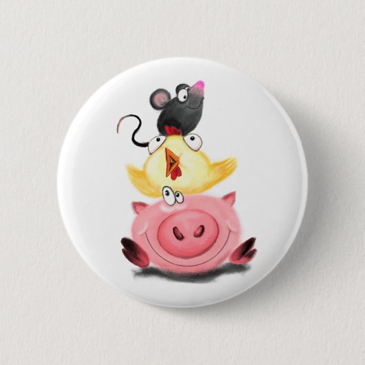 Piggy Chick en Mouse Friends Button Fun (Voorkant)