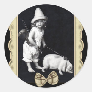 Piggy et moi Stickers Photographie Vintage