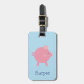 Piggy Explosion Bagage Label (blauw) (Voorkant verticaal)
