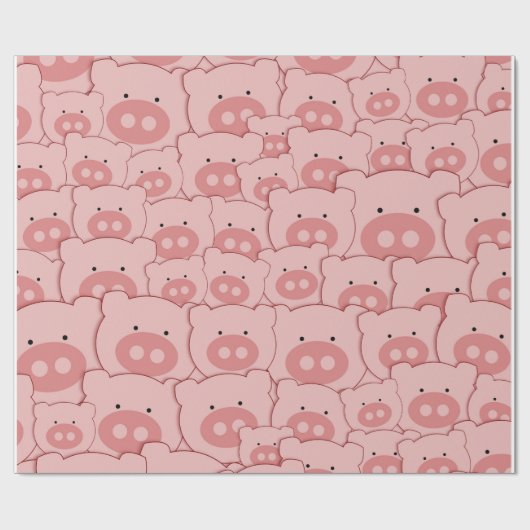 Piggy Face Fun Cadeaupapier (Vlak)
