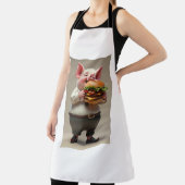 Piggy mangeant un tablier de hamburger (Insitu)
