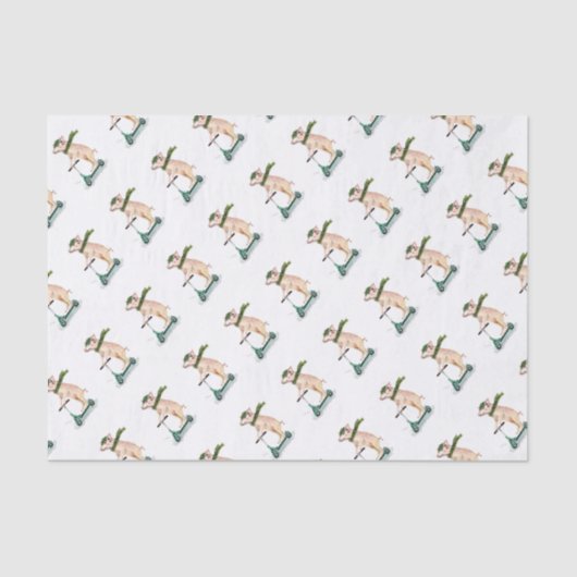 Piggy on a scooter tissuepapier (Voorkant)