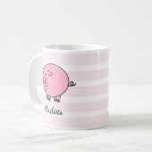 Piggy Rose Design Café Mug (Devant gauche)