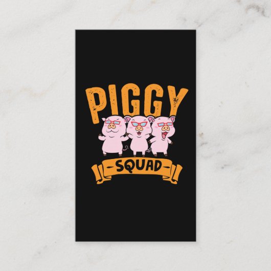 Piggy Squad Hog Piglet Cute Pig Visitekaartje (Voorkant)