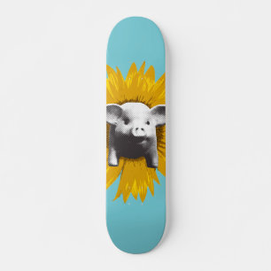 Piggy Sunflower Skateboard
