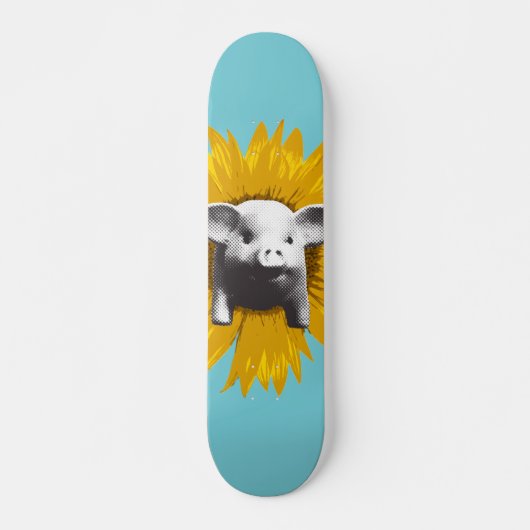 Piggy Sunflower Skateboard (Voorkant)