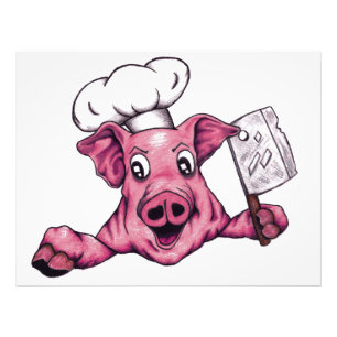 Piggy the Hamicidal Maniac Cartoon Pig Chef Art Foto Afdruk