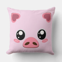Piglet mignon, Coussin arrière - plan rose