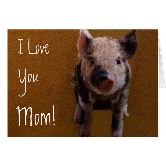Piglet mignonne Je T'Aime Carte Maman (Devant horizontal)