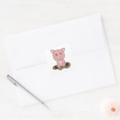Piglet Piglet Mud Puddle Mud Vierkante Sticker (Envelop)