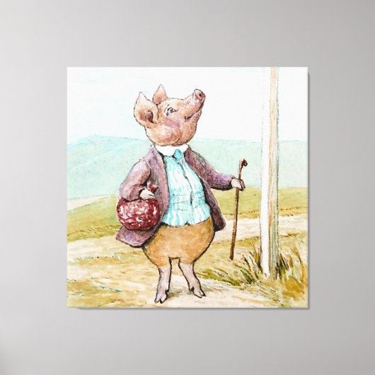 Pigling Bland Going to Market van Beatrix Potter Canvas Afdruk (Voorkant)