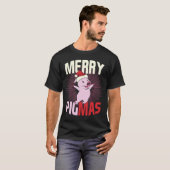 Pigmas Happy Pig Santa Hat Merry Kerstmis T-shirt (Voorkant volledig)
