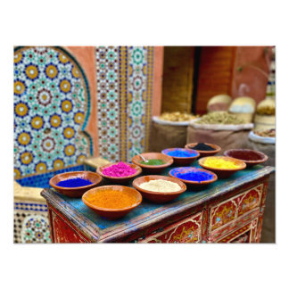 Pigmenten te koop in de Medina - Marrakech Foto Afdruk