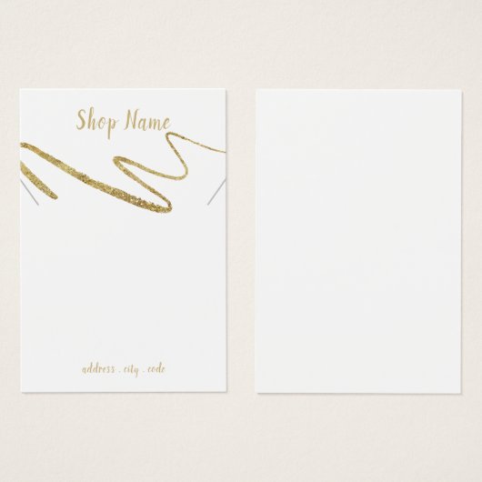 Pignon or brillant, carte d'affichage du collier (Devant & derrière)