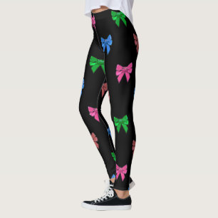 Pignon Rose, Rouge Violet Vert Bow Leggings