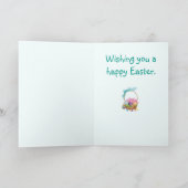 Pigs Bonne Carte Pâques. Porcs, oeufs, panier de P (Intérieur)