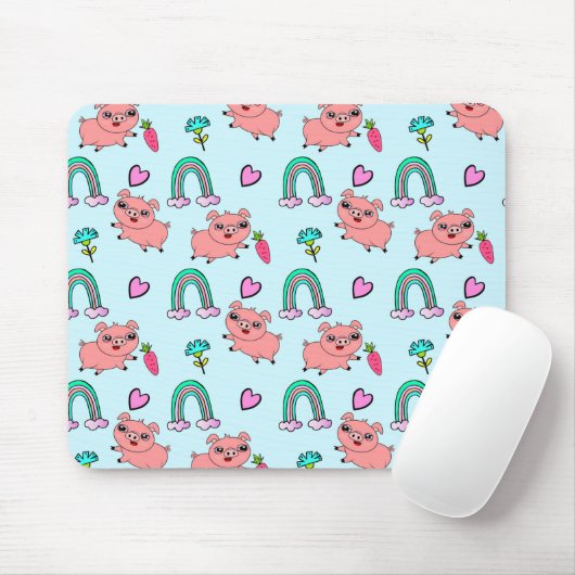 Pigs en Rainbows Pattern Muismat (Met muis)