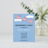 Pigs Fly Funny Retraite Party Invitation (Debout devant)