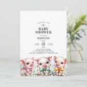 Pigs Genre Baby shower Neutre Invitation (Debout devant)
