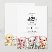 Pigs Genre Baby shower Neutre Invitation (Devant / Derrière)