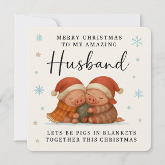 Pigs in Blankets Christmas Card for Husband Feestdagenkaart