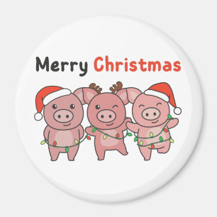 Pigs met kersttaarten magneet