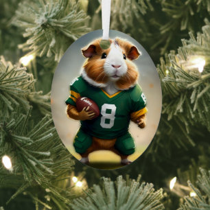 Pigskin Prodigy: De Cavia Quarterback, Metalen Ornament