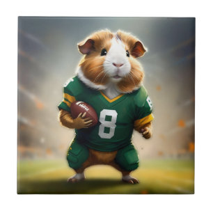Pigskin Prodigy: de Quarterback van het cavia Tegeltje