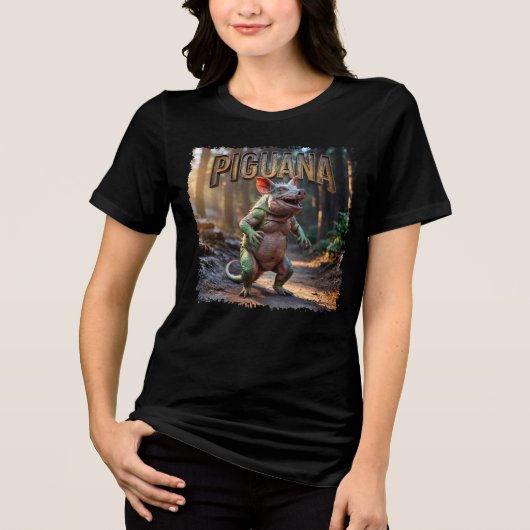 Piguana fotografisch combo-wezen grappig Tri-Blend shirt (Voorkant)