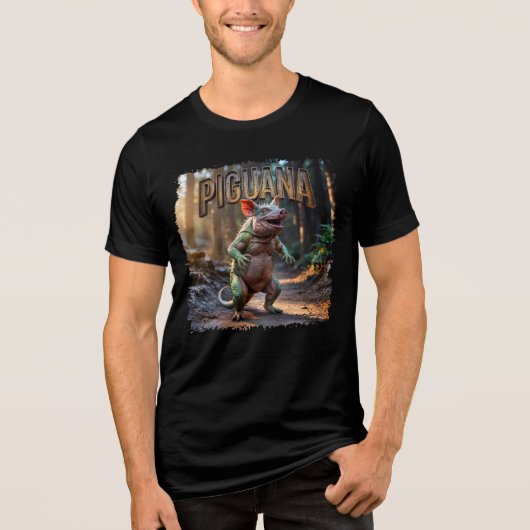 Piguana fotografisch combo-wezen grappig Tri-Blend shirt (Voorkant)