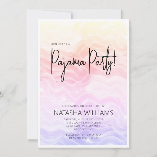 Pijama Feest Kleurrijk Pastel Chic Kaart (Voorkant)