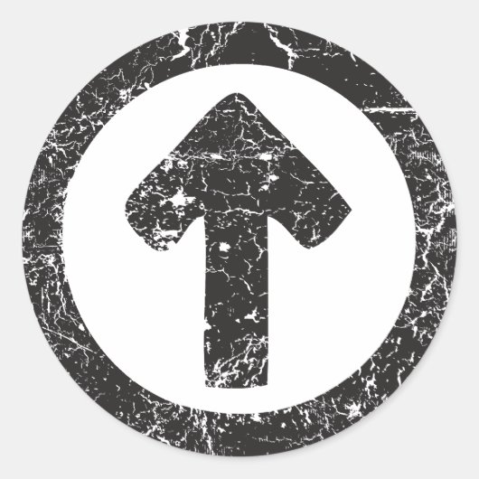 Pijl-cirkel Ronde Sticker (Voorkant)