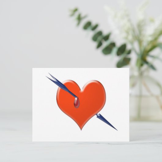 Pijl door het hart briefkaart (Staand voorkant)