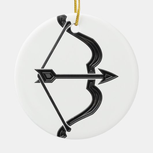 Pijl en pijlstang keramisch ornament (Voorkant)