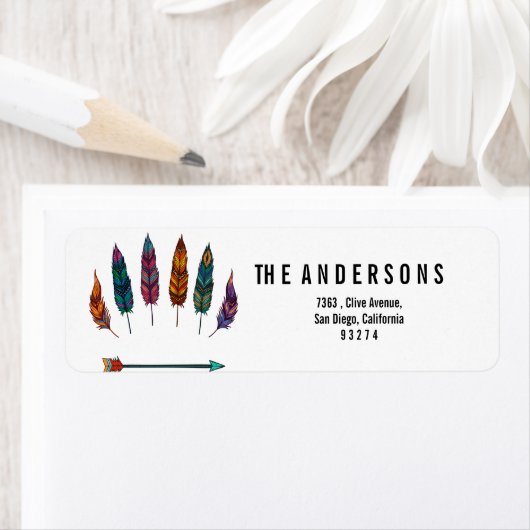 pijl en veren etiket (Insitu)