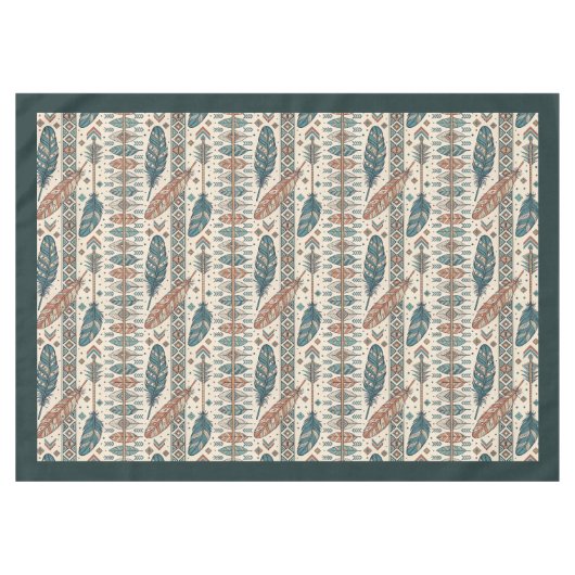 Pijl en veren Print tafelkleed – Tribal Style (Voorkant (Horizontaal))