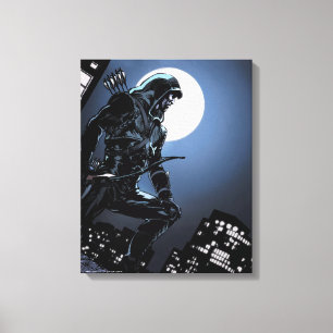 Pijl Groene Pijl in Moonlight Canvas Afdruk