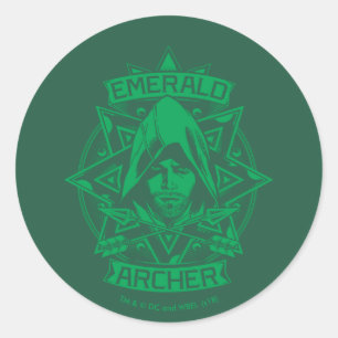 Pijl Illustratie Emerald Archer Ronde Sticker